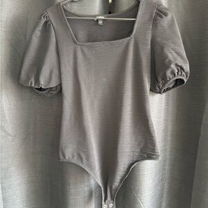 Black Puff Sleeve Bodysuit